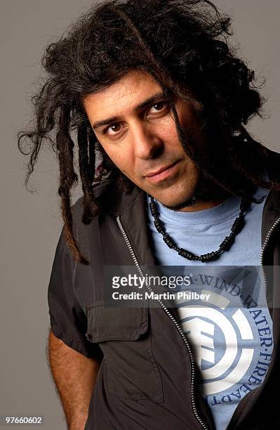 Nicky Bomba of Bomba and the John Butler Trio poses for a studio portrait in January 2005 in Melbourne, Australia.