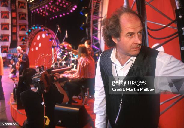 Michael Gudinski, founder of Mushroom Records, backstage at the Mushroom 25 concert on 14th November 1998 in Melbourne, Australia.