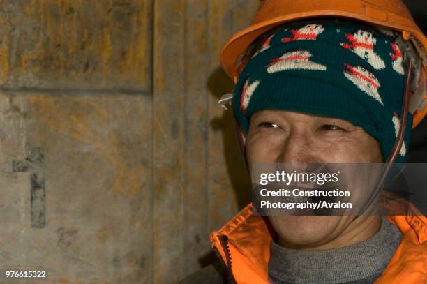 Construction worker in the headrace tunnel The Karahnjukar dam is the highest dam in Europe and the fourth highest in the world The project is a...