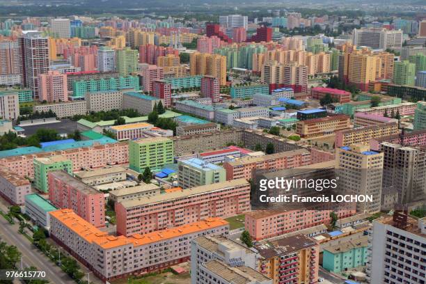 Immeubles de type "Légo" à Pyongyang, en Corée du Nord, le 11 juin 2018.