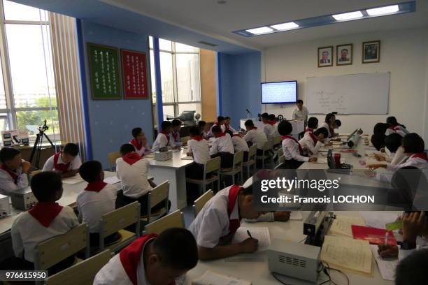 Une salle de classe dans le Palais des enfants à Pyongyang, en Corée du Nord, le 12 juin 2018.