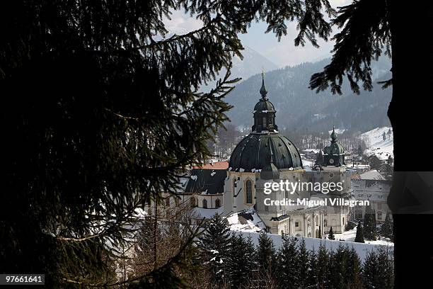 The Benedictine-run Ettal Monastery is pictured in between trees on March 12, 2010 in Ettal, Germany. Munich prosecutors opened an investigation into...