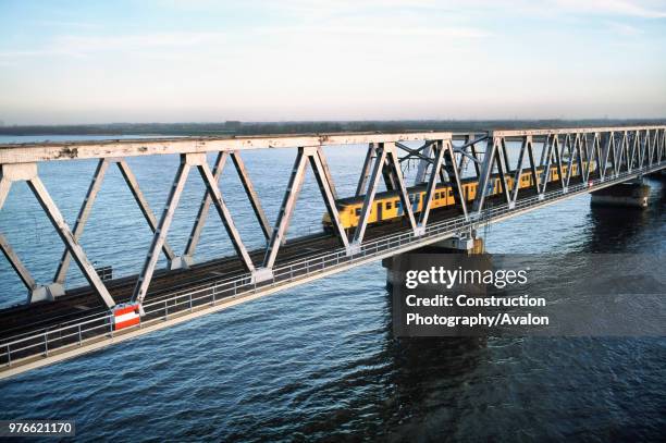 Crossing of the upper Oosterscheldt river estuary in southern Netherlands for the Antwerp-Amsterdam rail.