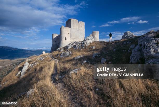 Rocca Calascio castle, Gran Sasso and Monti della Laga national park, Abruzzo, Italy, 12th century.