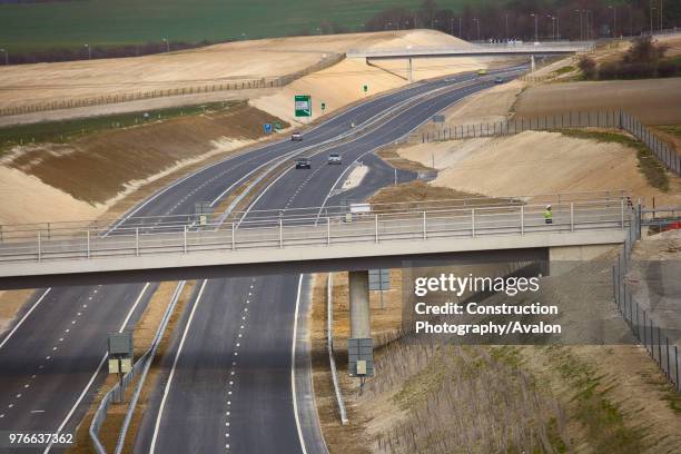 View of Baldock bybass on the A505 The £43 million project opened in March 2006 includes tunnel, footbridge, overbridges and has been constructed...