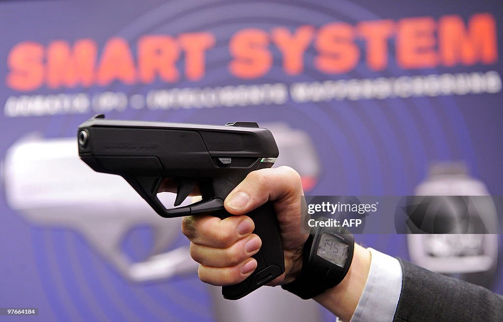 An employee of Armatix poses for photogr
