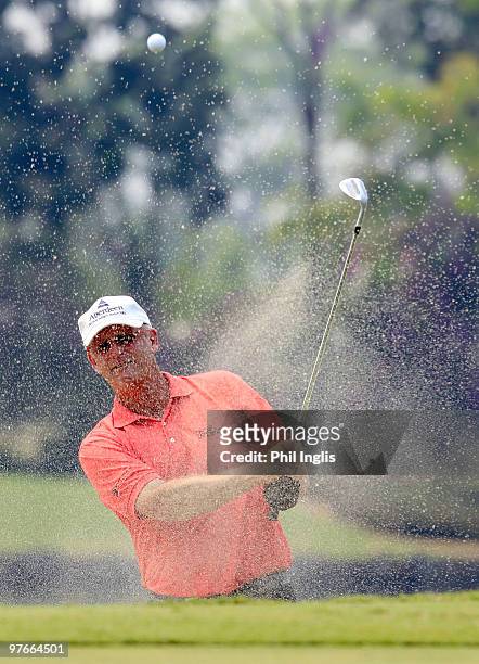 Sandy Lyle of Scotland in action during the first round of the Chang Thailand Senior Masters presented by ISPS played at Royal Gems Golf and Sports...