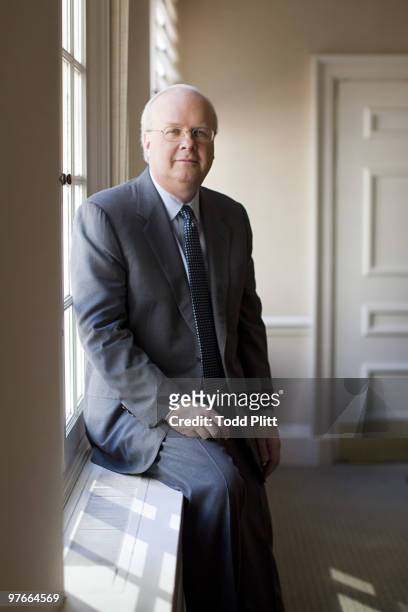 Karl Rove, Senior advisor and Deputy Chief of Staff to former President George W. Bush, poses for a porttrait session on March 8 New York, NY.