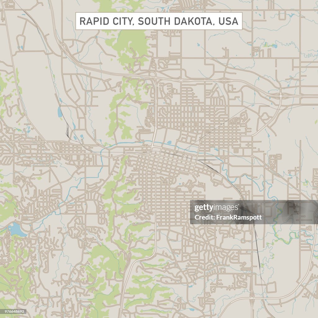 Rapid City South Dakota US City Street Map