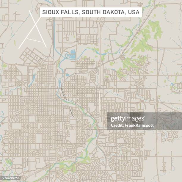 sioux falls south dakota us city street map - sioux falls stock illustrations