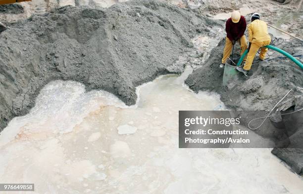 Al Barsha, TECOM, Construction site visit, Dubai, United Arab Emirates, April 2007, Pit works on a G+22 commercial and residential building in Al...