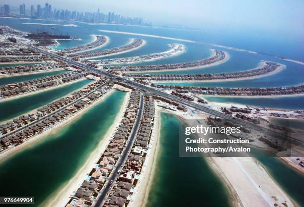 Aerial of Dubai, United Arab Emirates, Palm Jumeirah, July 2007,.