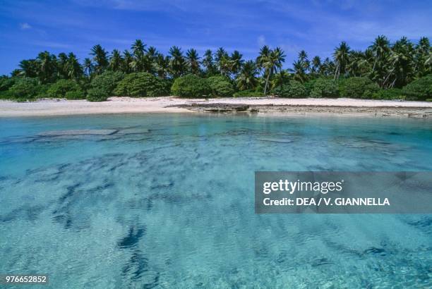 The uninhabited island of Losiep, Fala Lop, Ulithi Atoll, Micronesia.