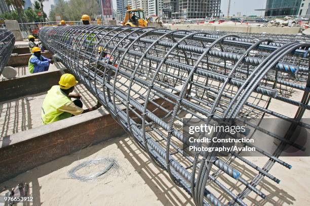 Middle East Foundations, Piling Contractor, at the MRT construction site in fron of the World Trade Center in shiekh Zayed Road, Dubai, United Arab...