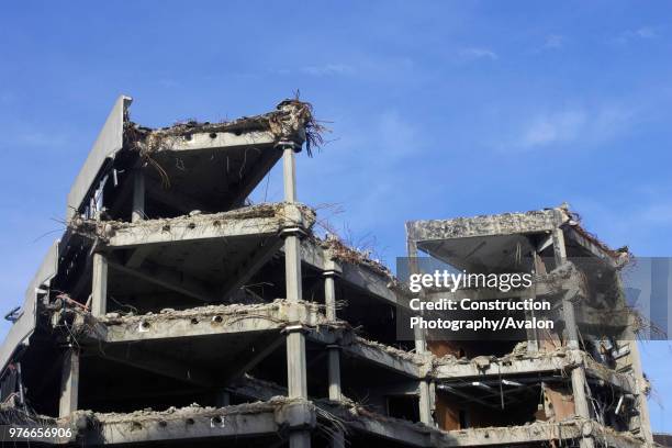 Demolition of the officially known as Greater London Council Overflow Building, Number 1 Westminster, This building was once connected to City Hall...