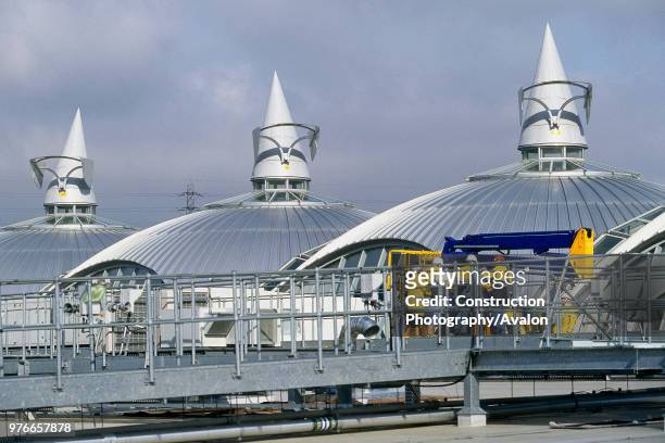 View of roof, Bluewater Shopping Centre, Kent, England.
