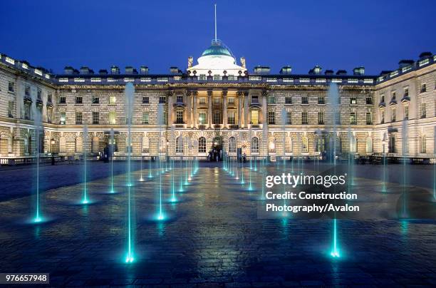 View of Somerset House at night, London, United Kingdom,.