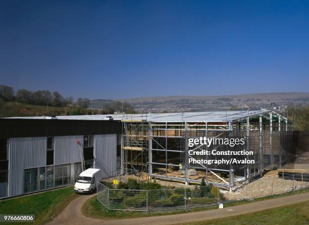 The £2million Millennium Coastal Park Visitor Centre - The Discovery Centre - near Llanelli, The impressive landmark building with its striking steel...