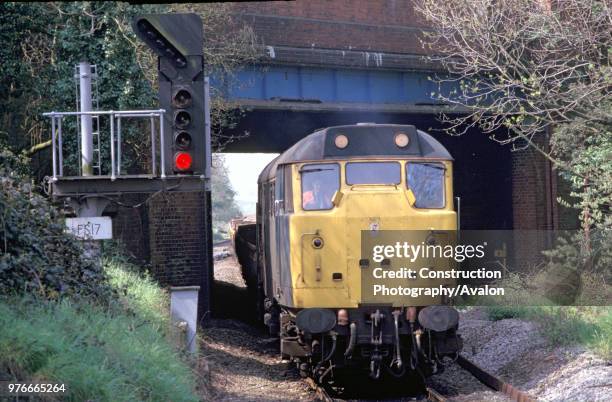 One of the oldest diesel types still on British railways is the Class 31, first introduced in 1957. This example is seen at the head of an engineers...