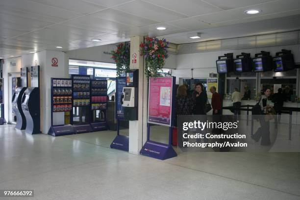 The booking hall at St Albans City station, Hertfordshire 3rd May 2007.