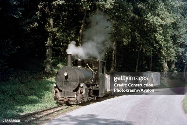 The charming 600mm gauge Fireless which worked for Kamig A.G at Schwertberg. The engine carried prepared clay from the connection with Austrian...