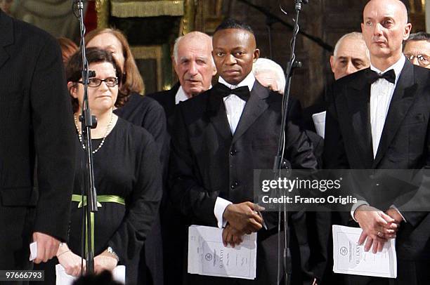 In this Filephoto taken in Rome on November 10, 2009 at the Ara Coeli Basilica , Chinedu Ehiem Thomas , a Nigerian singer of the Cappella Giulia...