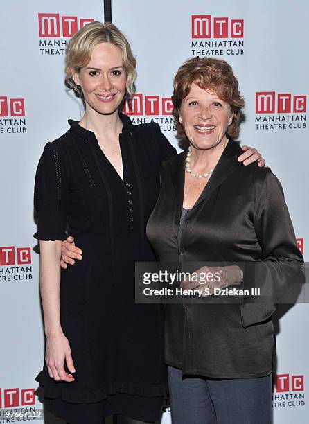 Actresses Sarah Paulson and Linda Lavin attend the "Collected Stories" photo call at the Manhattan Theatre Club Rehearsal Studios on March 12, 2010...