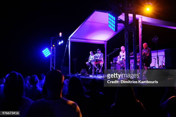 Jason Aldean performs at CMT Story Behind the Songs LIV+ Event Experience at Sandals Royal Bahamian Spa Resort & Offshore Island on June 15, 2018 in...