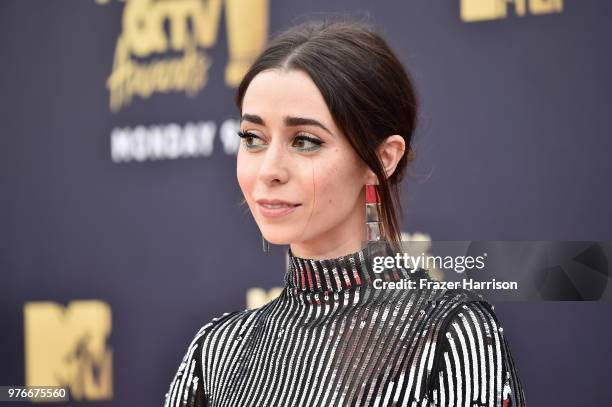 Actor Cristin Milioti attends the 2018 MTV Movie And TV Awards at Barker Hangar on June 16, 2018 in Santa Monica, California.