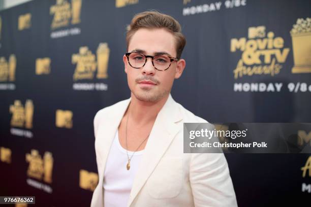 Actor Dacre Montgomery attends the 2018 MTV Movie And TV Awards at Barker Hangar on June 16, 2018 in Santa Monica, California.