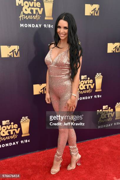 Personality Scheana Marie attends the 2018 MTV Movie And TV Awards at Barker Hangar on June 16, 2018 in Santa Monica, California.