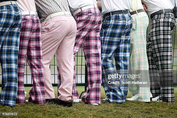 Ian Poulter's fans line the tenth fairway during round two of the 2010 WGC-CA Championship at the TPC Blue Monster at Doral on March 12, 2010 in...