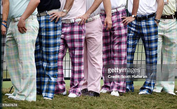 Ian Poulter's fans line the tenth fairway during round two of the 2010 WGC-CA Championship at the TPC Blue Monster at Doral on March 12, 2010 in...