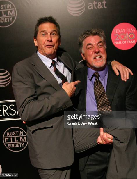 Animal House Actors Tim Matheson and Bruce McGill arrive for the 2010 Texas Film Hall Of Fame Awards on March 11, 2010 in Austin, Texas.