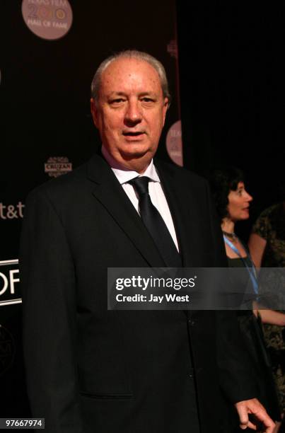 Actor,Produce Michael Nesmith arrives for the 2010 Texas Film Hall Of Fame Awards on March 11, 2010 in Austin, Texas.