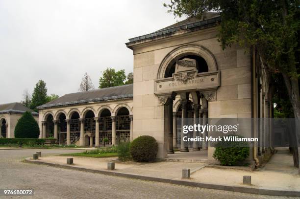 columbarium in pere-lachaise cemetery. - pere lachaise cemetery stock pictures, royalty-free photos & images