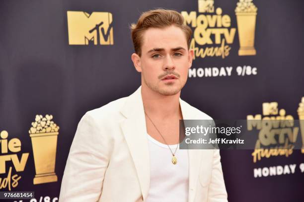 Actor Dacre Montgomery attends the 2018 MTV Movie And TV Awards at Barker Hangar on June 16, 2018 in Santa Monica, California.