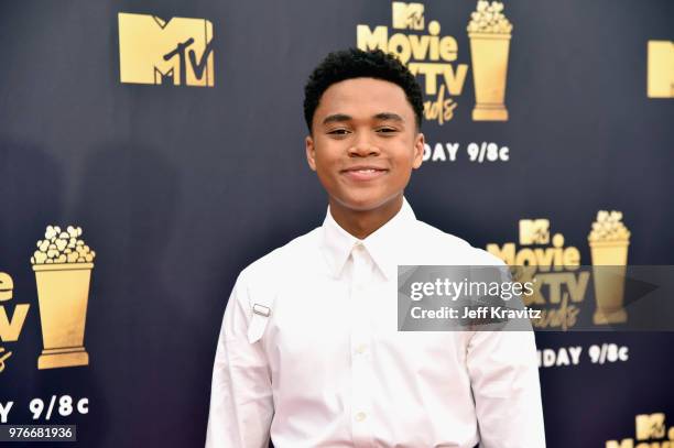 Actor Chosen Jacobs attends the 2018 MTV Movie And TV Awards at Barker Hangar on June 16, 2018 in Santa Monica, California.