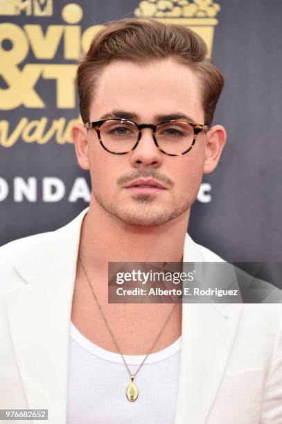 Actor Dacre Montgomery attends the 2018 MTV Movie And TV Awards at Barker Hangar on June 16, 2018 in Santa Monica, California.