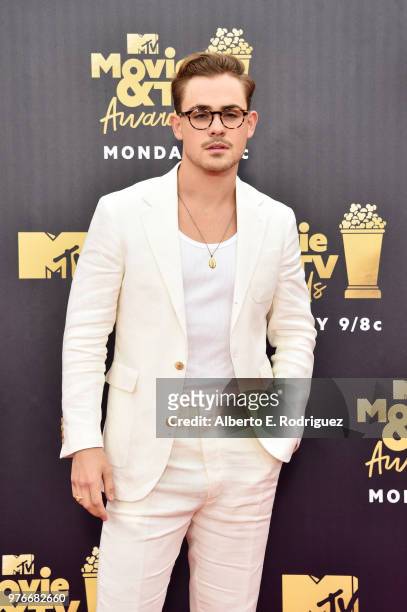 Actor Dacre Montgomery attends the 2018 MTV Movie And TV Awards at Barker Hangar on June 16, 2018 in Santa Monica, California.