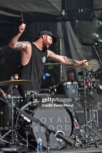 Ben Thatcher of Royal Blood performs on the Firefly Stage during the 2018 Firefly Music Festival on June 16, 2018 in Dover, Delaware.