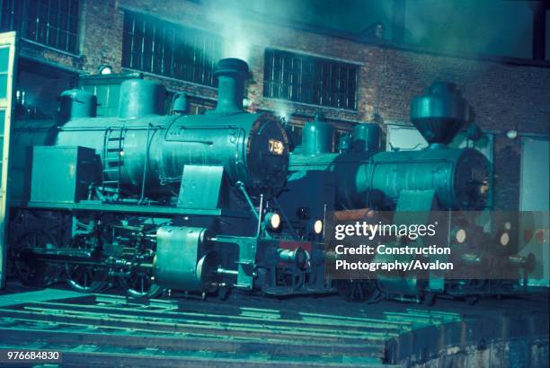 Theme made at Jyvaskyla on 6th April 1972 with Finnish Railways VR2 Class 0-6-0T No 961 right with VR3 Class No752 left.