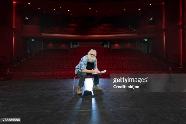 actor, director rehearsal in theatre - stage performance space stock pictures, royalty-free photos & images