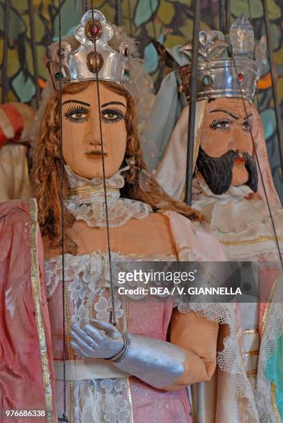 The Queen and the King, Sicilian puppets , Etna, Sicily, Italy.