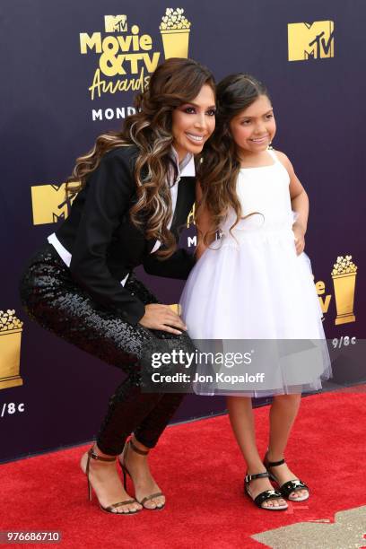 Personality Farrah Abraham and Sophia Abraham attends the 2018 MTV Movie And TV Awards at Barker Hangar on June 16, 2018 in Santa Monica, California.