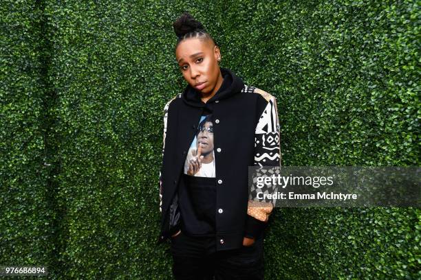 Filmmaker Lena Waithe attends the 2018 MTV Movie And TV Awards at Barker Hangar on June 16, 2018 in Santa Monica, California.