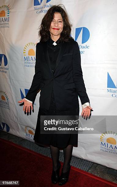 Actress Catherine Keener attends the premiere of ''Please Give'' during the Miami International Film Festival 2010 at the Gusman Center for the...