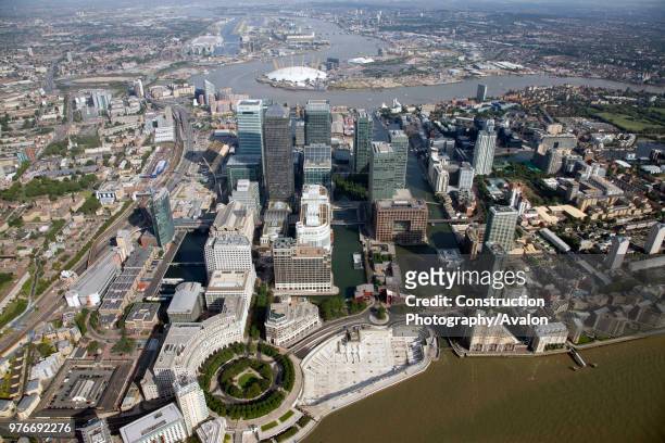 London Docklands England UK aerial view.