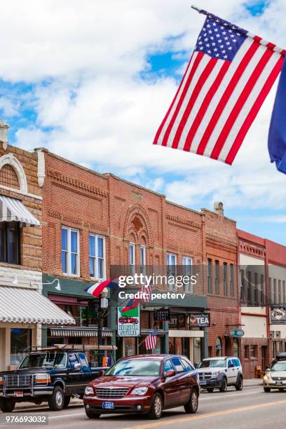 american town - red lodge, montana - peeter viisimaa or peeterv stock pictures, royalty-free photos & images