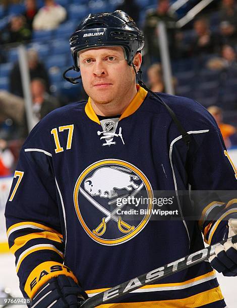 Raffi Torres of the Buffalo Sabres warms up to play against the Philadelphia Flyers on March 5, 2010 at HSBC Arena in Buffalo, New York.